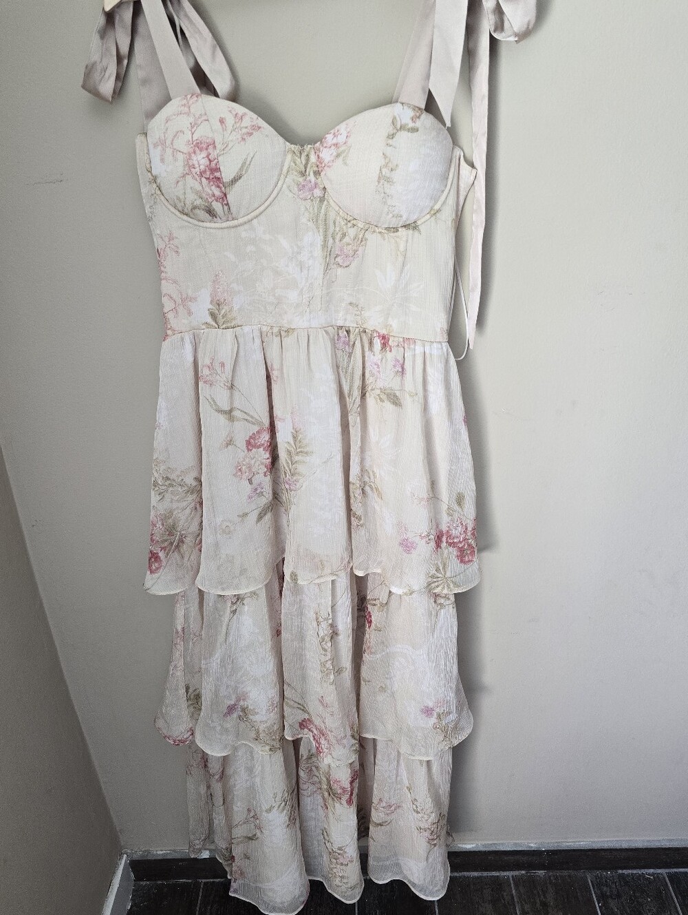 Vici Blush Horizon Tiered Bustier Maxi Dress - Picture 7 of 9